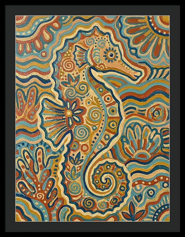 Seahorse Folk Art
