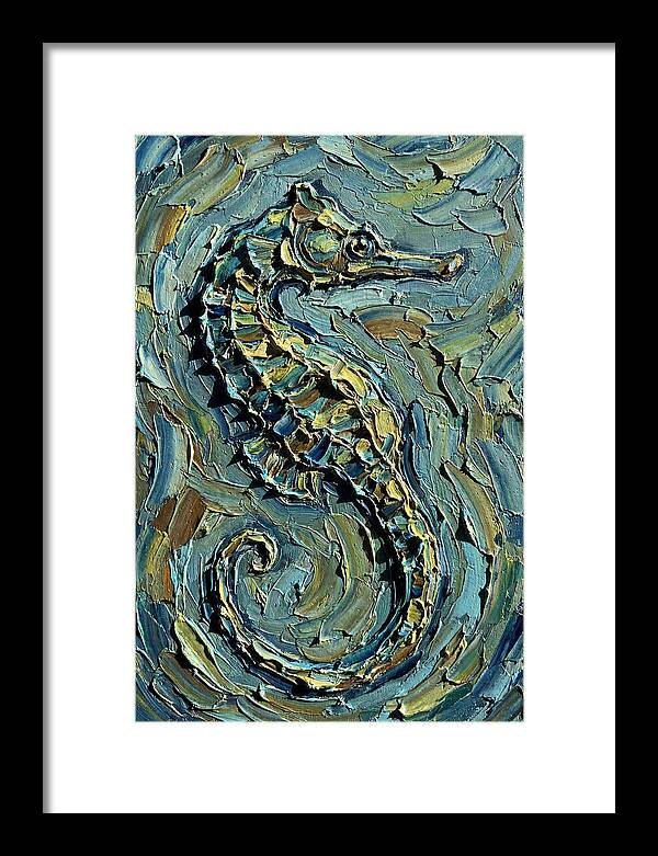Seahorse In Textured Blues