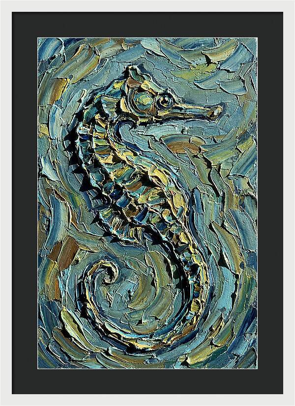 Seahorse In Textured Blues