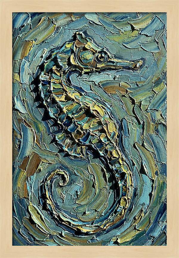 Seahorse In Textured Blues