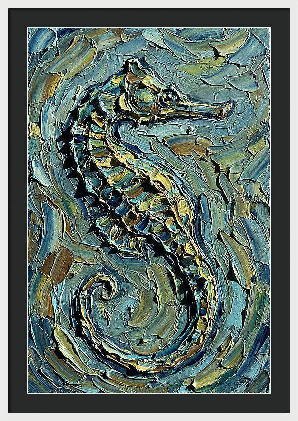 Seahorse In Textured Blues