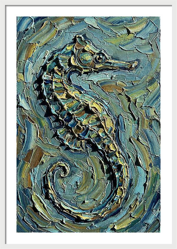 Seahorse In Textured Blues