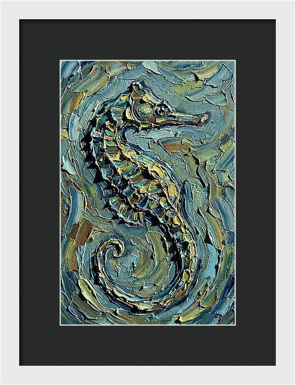 Seahorse In Textured Blues