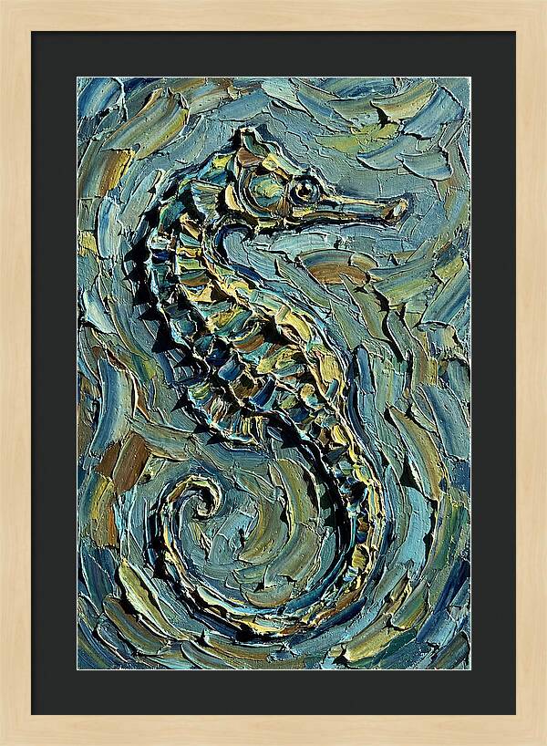Seahorse In Textured Blues