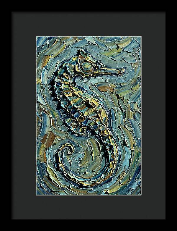Seahorse In Textured Blues