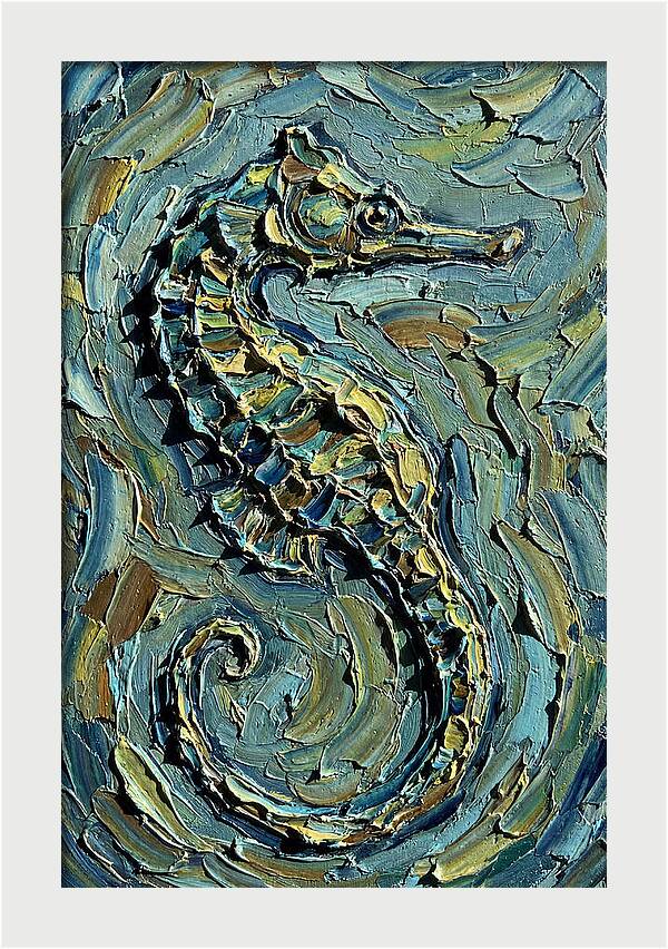 Seahorse In Textured Blues