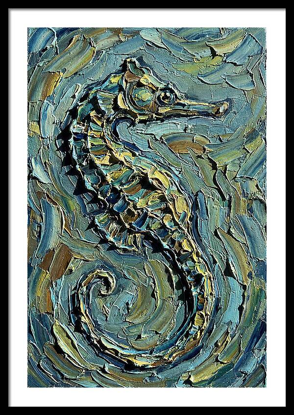Seahorse In Textured Blues