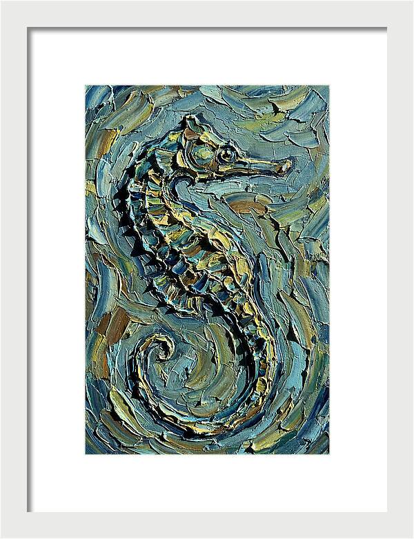 Seahorse In Textured Blues