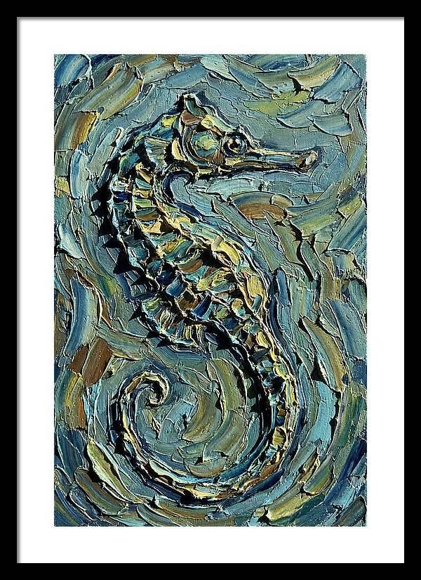 Seahorse In Textured Blues