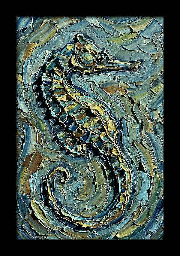 Seahorse In Textured Blues