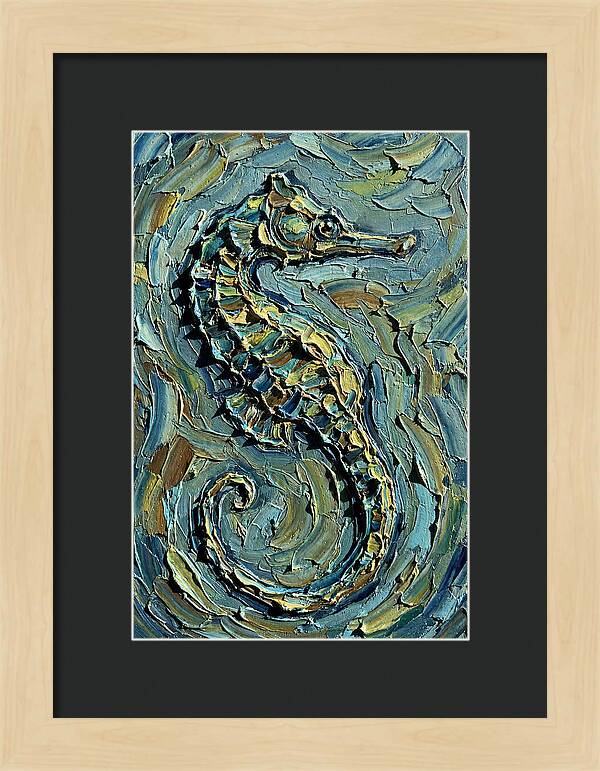 Seahorse In Textured Blues