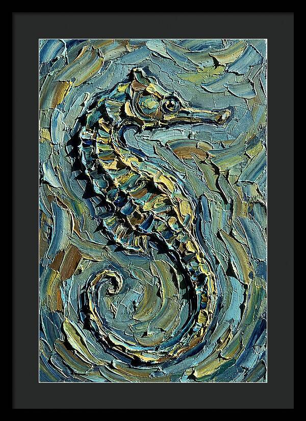 Seahorse In Textured Blues