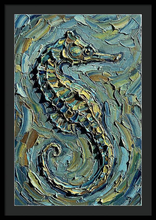 Seahorse In Textured Blues