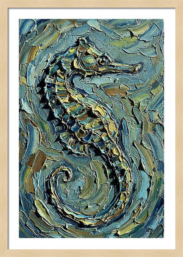 Seahorse In Textured Blues