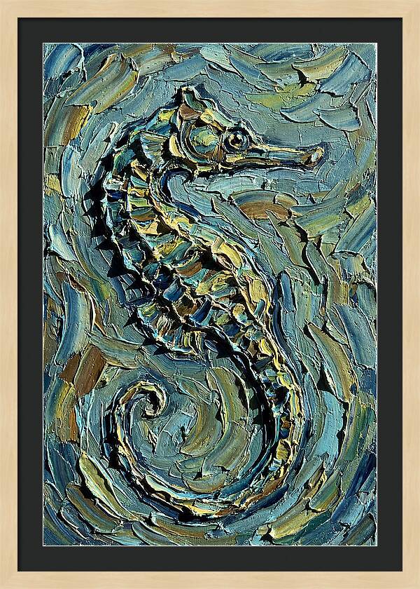 Seahorse In Textured Blues