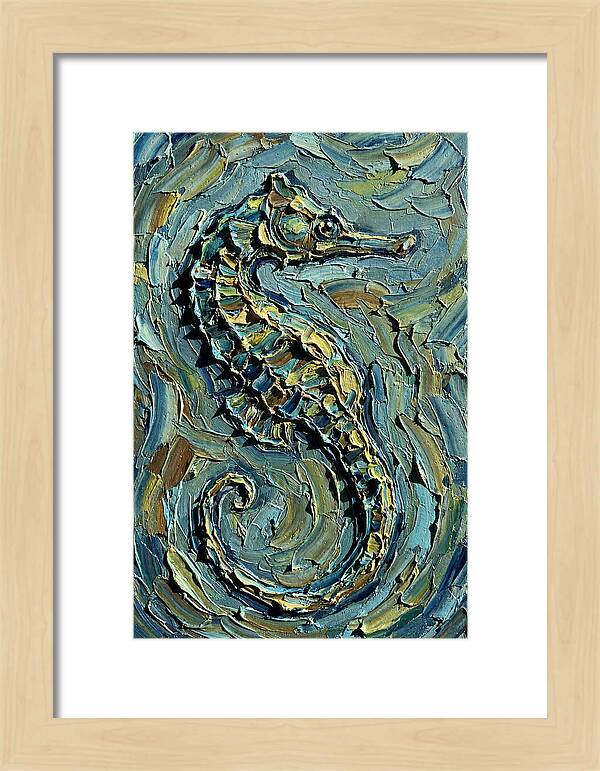 Seahorse In Textured Blues
