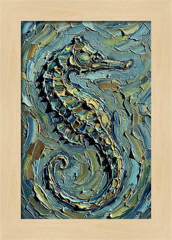 Seahorse In Textured Blues