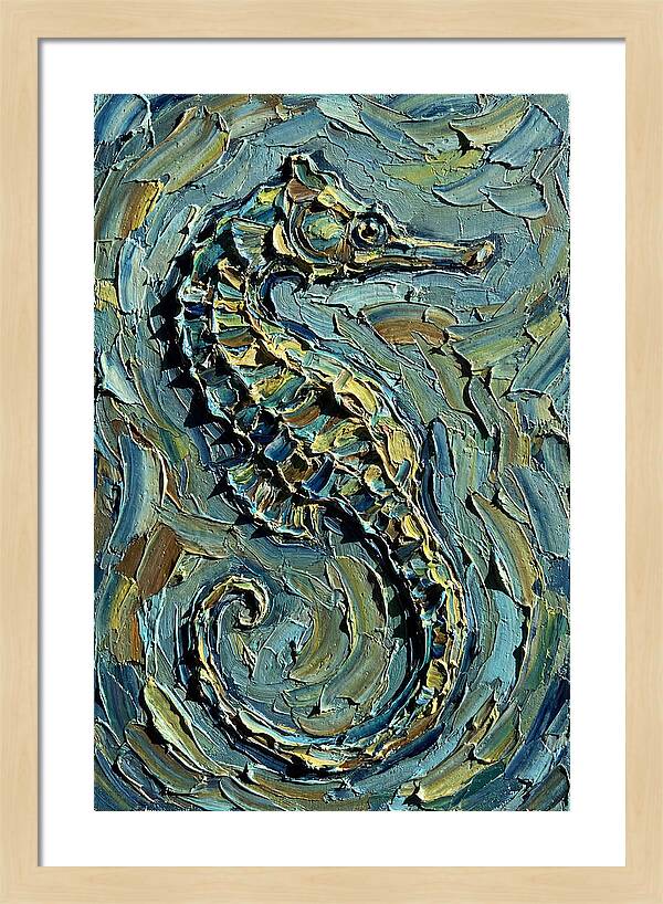 Seahorse In Textured Blues