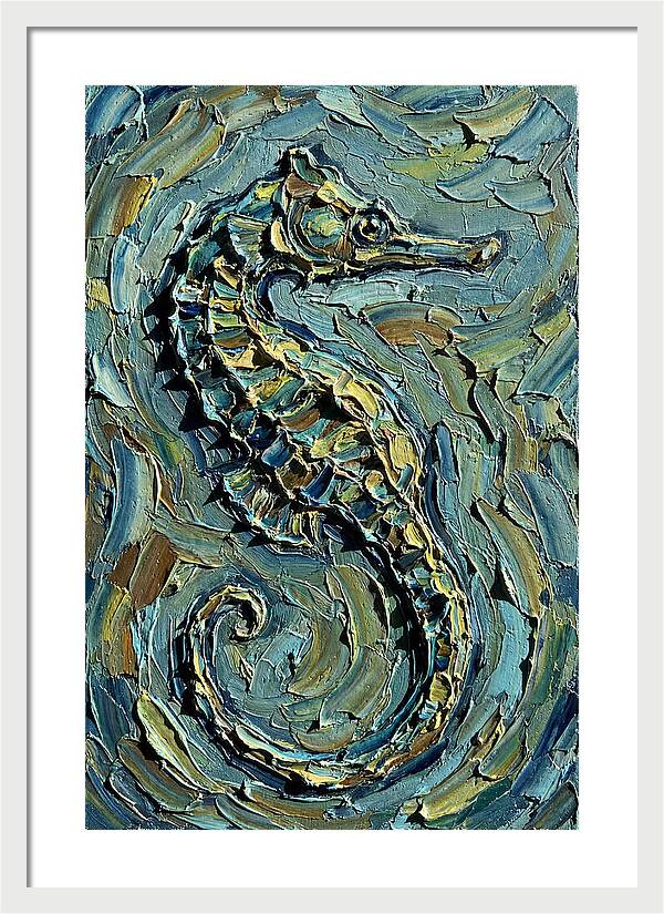 Seahorse In Textured Blues
