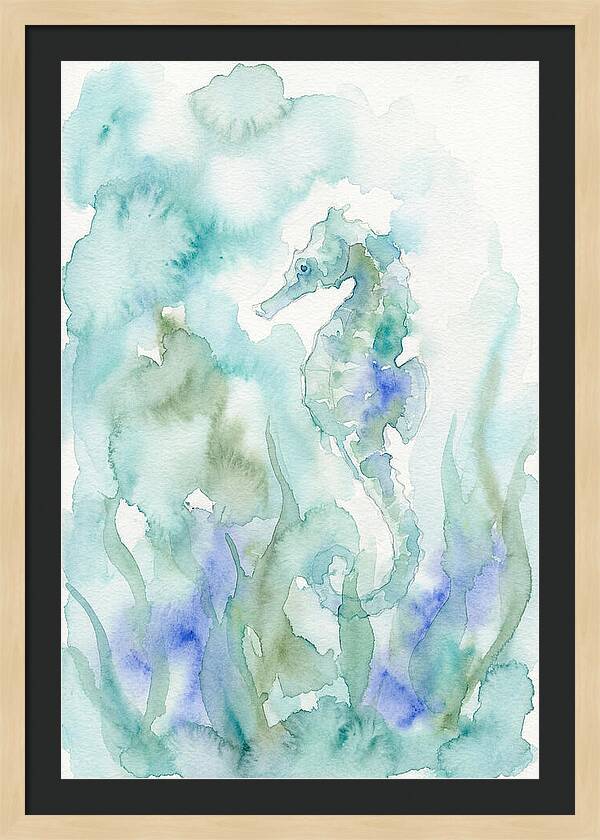 Seahorse Serenity In Watercolor