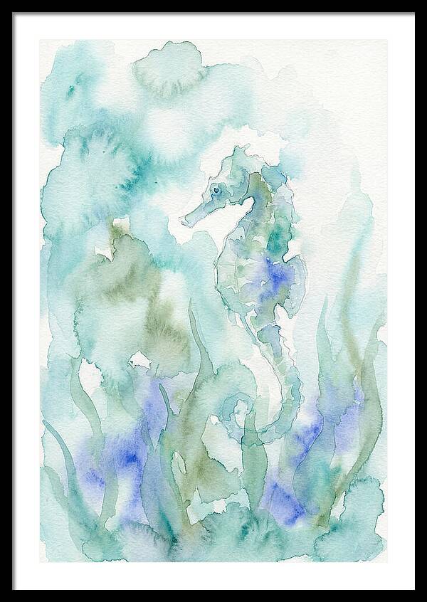 Seahorse Serenity In Watercolor