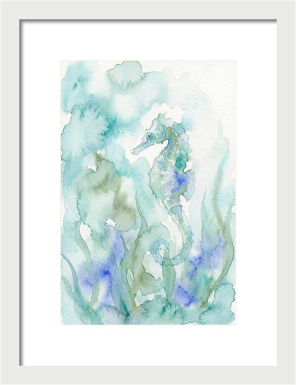 Seahorse Serenity In Watercolor