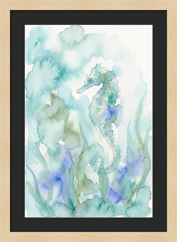 Seahorse Serenity In Watercolor