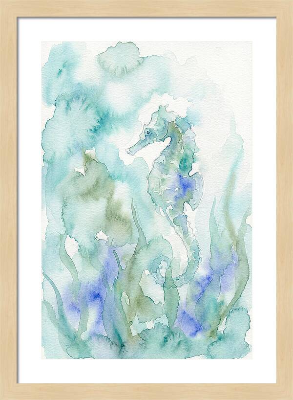 Seahorse Serenity In Watercolor