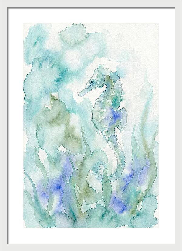Seahorse Serenity In Watercolor