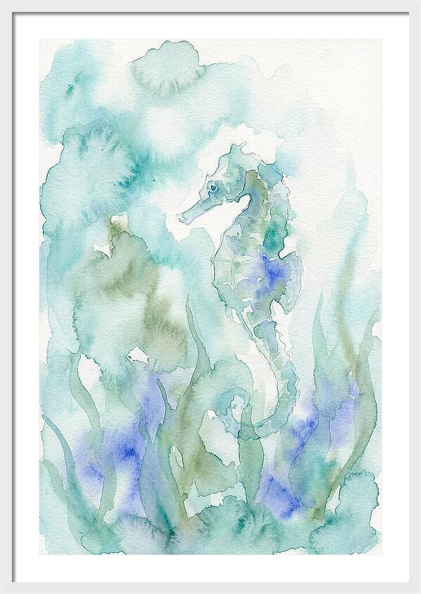 Seahorse Serenity In Watercolor