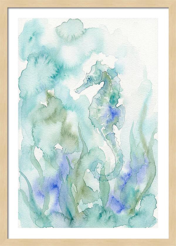 Seahorse Serenity In Watercolor