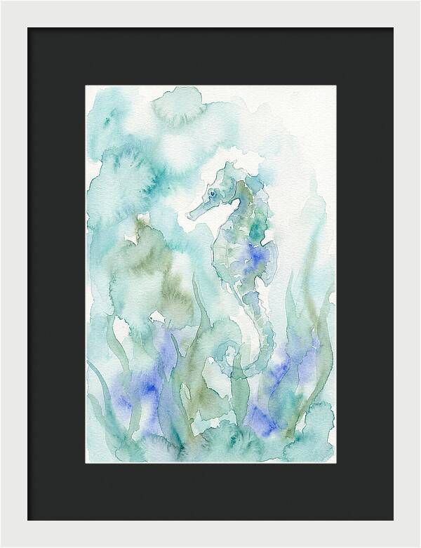 Seahorse Serenity In Watercolor