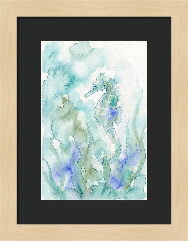 Seahorse Serenity In Watercolor