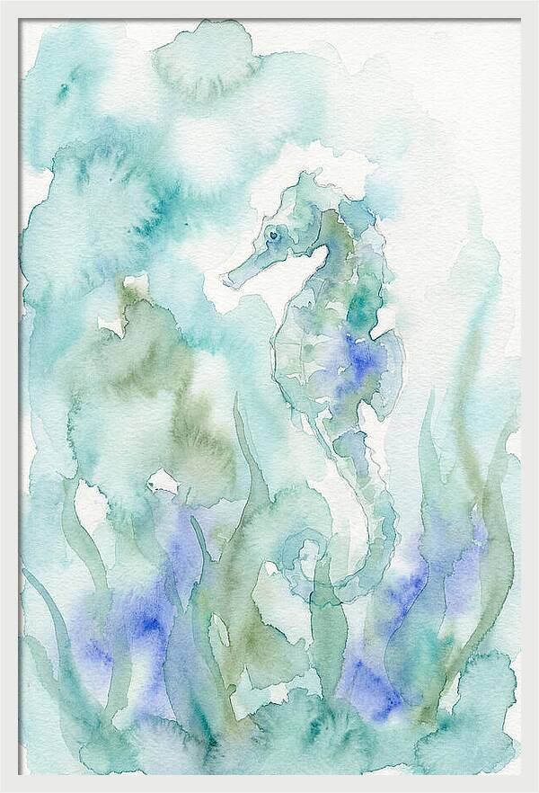 Seahorse Serenity In Watercolor