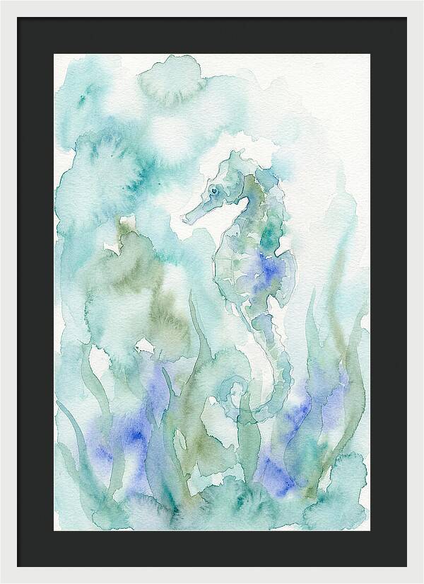 Seahorse Serenity In Watercolor
