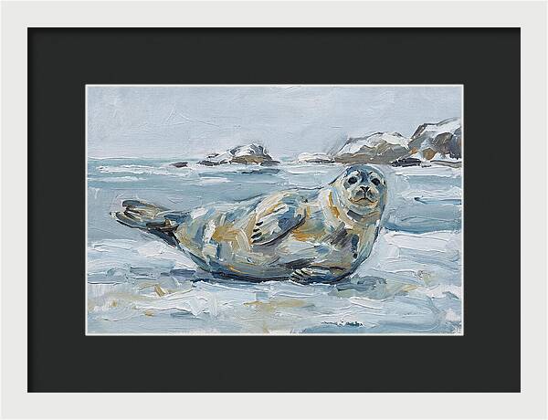 Seal Relaxing On Ice