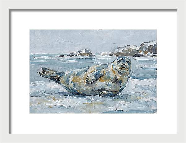 Seal Relaxing On Ice
