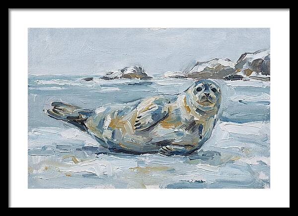 Seal Relaxing On Ice