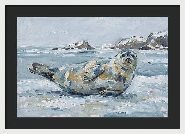 Seal Relaxing On Ice