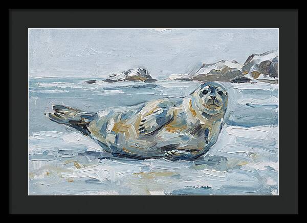 Seal Relaxing On Ice