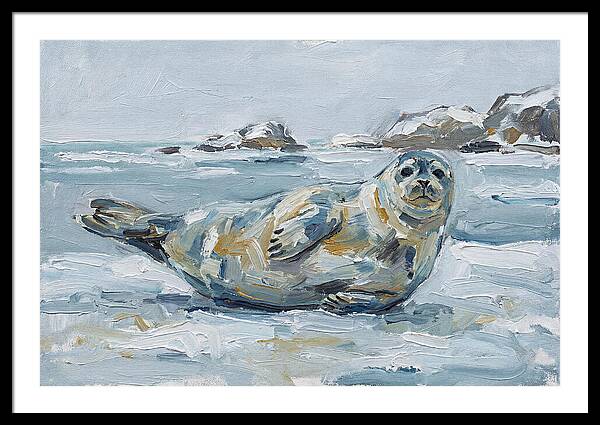 Seal Relaxing On Ice