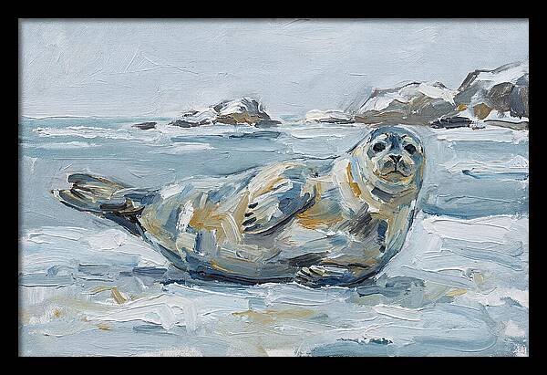 Seal Relaxing On Ice