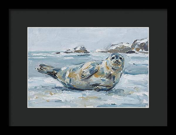 Seal Relaxing On Ice
