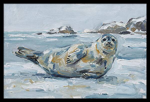 Seal Relaxing On Ice