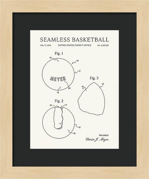 Seamless Basketball Meyer Minimalist Patent Us5419552