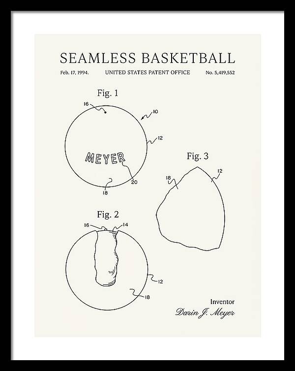 Seamless Basketball Meyer Minimalist Patent Us5419552