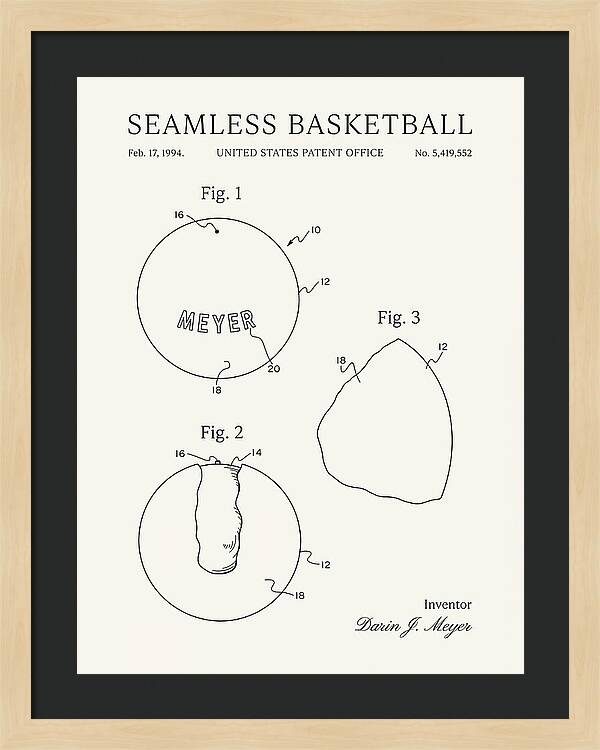 Seamless Basketball Meyer Minimalist Patent Us5419552
