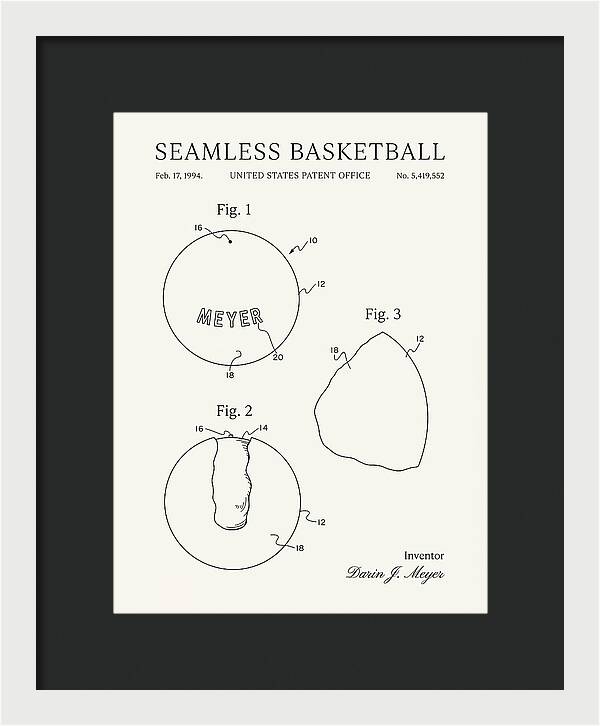Seamless Basketball Meyer Minimalist Patent Us5419552