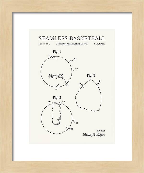 Seamless Basketball Meyer Minimalist Patent Us5419552
