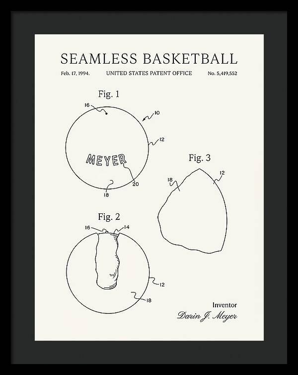 Seamless Basketball Meyer Minimalist Patent Us5419552
